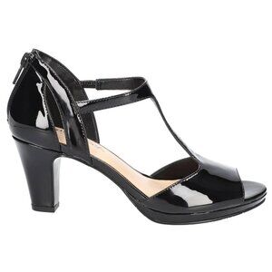 Easy Street Womens  Flash Platform T Strap Evening  Sandals  Black Size 11M NIB